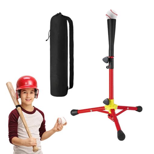 HARUMAKI【3 色のオプション】野球 バッティングティー 安定性 高さ調整可能 53-76cm ティースタンド 子供 練習用 打撃練習 軟式硬式兼用 ソフトボール対応 収納袋付き 三脚タイプ 携帯便利 …