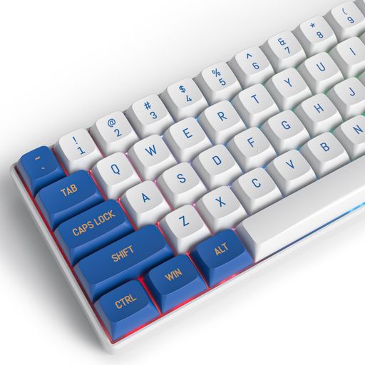 Ussixchare White & Blue 118 キーキャップセット、CSA プロファイルカスタムキーキャップ PBT ダブルショット ANSI レイアウトキーボード、Cherry/Gatron MX