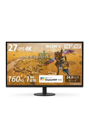 ソニー ゲーミングモニター INZONE M9 II SDM-27U9M2 モンスターハンターワイルズ公認画質 4K 27インチ IPS液晶モデル 24.5インチモード搭載 高コントラスト/リフレッシュレート160Hz 応答速度1ms VESA…