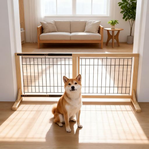 「新型レールフェンス」 Oapety ペットゲート 犬 高さ60CM 伸縮幅約85~155cm 木製 ベットフェンス 置くだけ 柵 室内 飛び出し防止柵 脱走防止 小型犬用 スムーズ ガイドレール付き