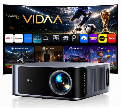 プロジェクター4K【2000ANSI&40WベースDolby&Netflix・YouTube・Prime Video対応】世界最速OS-VIDAA&音声コントロール