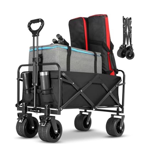 【持ち運びやすさ】キャリーカート 300L大容量 耐荷重225kg アウトドアワゴン キャリーワゴン : キャンプ キャリー …