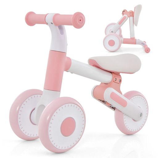 Goplus ペダルなし三輪車 ベビーバイク キッズバイク 室内用 幼児 赤ちゃん 女の子 男の子 ミニバイク 可愛い 折り畳み式 静音 軽量 体幹トレーニング クリスマス 誕生日 プレゼント 出産祝…