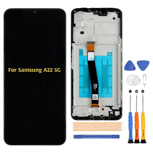 Original For Samsung Galaxy A22 5G A226 液晶パネル 画面交換修理用 タッチパネルセット6.6 インチ フレーム付き LCDディスプレイタッチスクリーン デジタイザー 修理パーツ 工具付き(SC-56B に適合し… vicsystore-10170420 vicsystore パッケージ画像