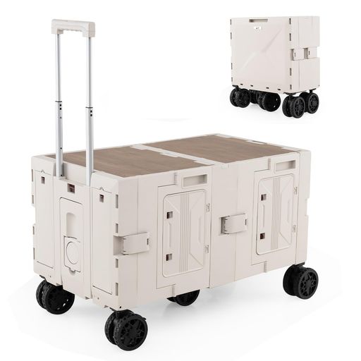 キャンプカート アウトドアワゴン 折りたたみ キャスター付き 大容量 キャリーワゴン テーブルとも使える 耐荷重60kg…