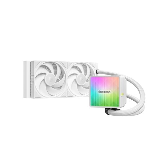Sudokoo NEXAURA 240 ホワイト 液体CPUクーラー: PWMポンプ&ARGBポンプヘッド搭載 240mm AIO CPUクーラー - FDBファン採用水冷システム Intel LGA 1851/1700/1200/115X AMD