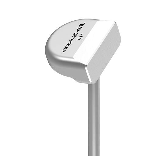 MAZEL (マゼル) ミニパター パット練習器具 CNC切削フェースで正確なパッティング練習 小型 室内 室外 持ち運びOK グラファイトシャフト 34インチ (銀色,01M, ミニパター,右利き)