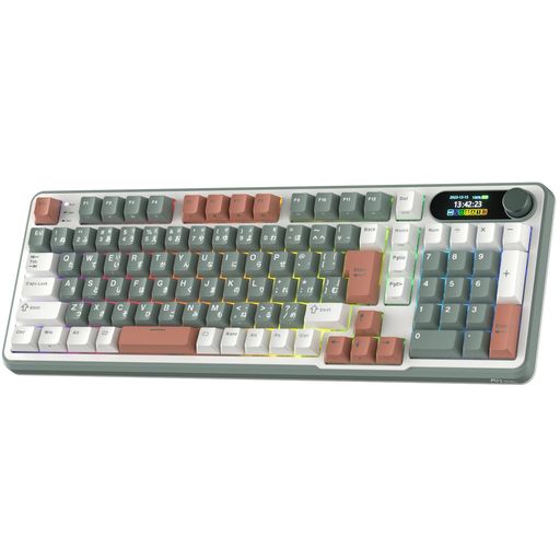 RK ROYAL KLUDGE S98JP ワイヤレスメカニカルキーボードスマートディスプレイ&ノブ付き、日本語QWERTY レイアウト