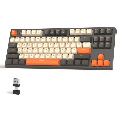 ATTACK SHARK x ZIYOU LANG M88メカニカルキーボードワイヤレスレシーバー付き、ホットスワップ、87キーコンパクト