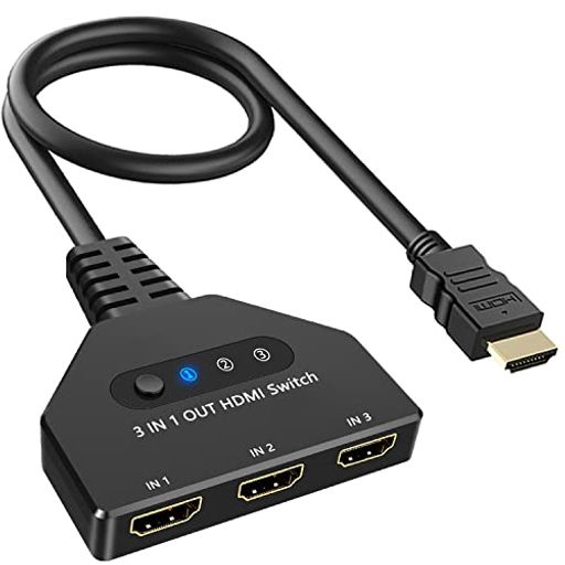 HDMI 切替器 3入力1出力 HDMI 切り替え器 HDMI セレクター【4KX2K安定版】 HDMI 分配器 4K/1080P/3D視覚効果 金メッキコネクタ搭載 手動切替 CHROMECAST FIRE TV STICK XBOX ONE ゲーム機