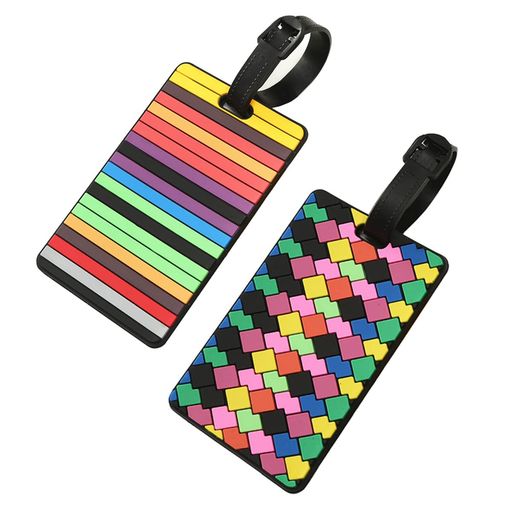 Morices2個旅行用荷物タグ、PVC荷物ラベルスーツケースタグ為にID名前住所電話、幾何学模様パターン名..