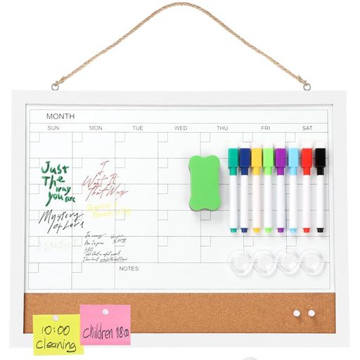 TOWEBOORYホワイトボード月予定表マグネットカレンダー壁掛け43*33cm行動予定表マンスリーホワイトボード横型掲示板書きやすいマーカー・イレイザー付きス...