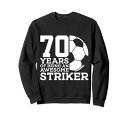 フットボール 70 YEARS AWESOME サッカーステッカー 70歳の誕生日 トレーナー