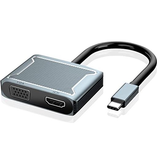 2 IN 1 USB TYPE C TO HDMI VGA ϊA_v^ 1080P 4K 𑜓x,USB TYPE C nuTHUNDERBOLT 3 TO VGA HDMI 4K UHDRo[^ ϊA_v^ NINTENDO SWITCHɑΉ