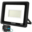 MIKISEN 【超明るい】LED投光器 100W 作業灯 看板灯 昼光色 12000LM IP66防水 120°広角 100V対応 ワークライト 工事用ライト...