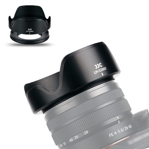 JJC 可逆式 レンズフード + アダプター リング ソニー Sony FE 28-60mm F4-5.6 (SEL2860) レンズ 対応 Alpha A7C と Sony E PZ 16-50mm F3.5-5.6 OSS (SELP1650)