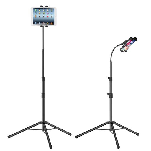 IPadスタンドipad三脚スマホ三脚タブレットホルダー高さ調節可20～66.8インチ折り畳み可360度回転ホルダーでiPadPro1112.9iPadminiAiriPhone1111Proiphone