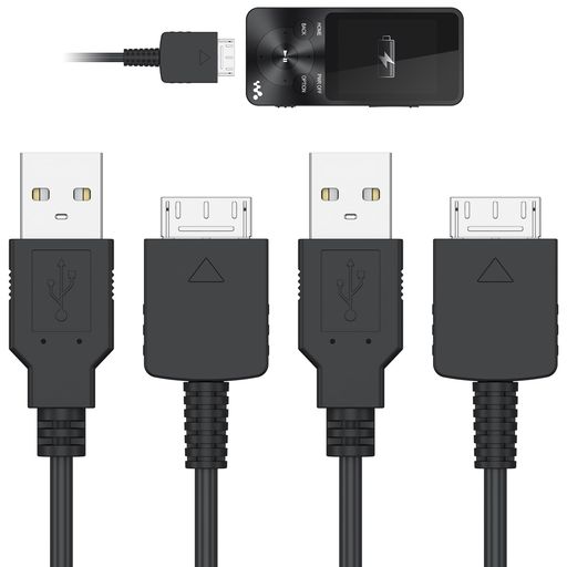 【2枚】ウォークマン 充電ケーブル 1M ウォークマン 充電/転送ケーブル WMポート ブラック
