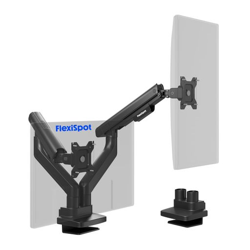FlexiSpot モニターアーム MA6 大型湾曲対応 180°回転制限 35インチ 3-12kg 上部固定クランプ グロメット 収納 5年保証