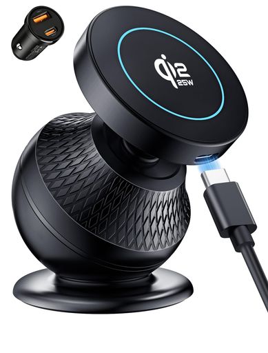 車 スマホホルダー 充電 25W Qi2認証 Mag-safe対応 ワイヤレス マグネット 携帯スタンド 充電器 カー用品