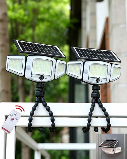 ソーラーライト 屋外 センサーライト 屋外 ソーラー 人感 人感センサー 防犯 2センサー 3面発光 6000ルーメン超高輝度 6000mAh大容量 フレキシブル三脚付 壁掛け可 360度調整ランプ 充電式 USB…