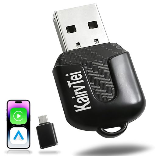 【2026新登場】CarPlay & Android Auto ワイヤレスアダプター USB-A対応 Bluetooth5.4搭載 自動接続 ハンズフリー通話 音楽再生 5GHz Wi-Fi対応 超小型 車載 スマートフォン接続