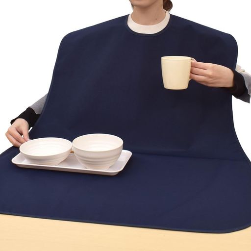 スタイルデコール(STYLE Decor) 介護用 お食事エプロン(撥水・テーブルマットタイプ) 1枚組み ディープネイビー 食事用エプロン 介護 撥水 介護用 おしゃれ かわいい 高齢者 介護施設 介護用…