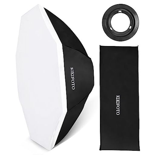 KIKIFOTO 95cm/37インチ 八角形ソフトボックス、デュアルディフューザー、クイックマウントと取り外し、ポートレート、製品、食品、ビデオ撮影用のBowensマウントスタジオスピードライトと…