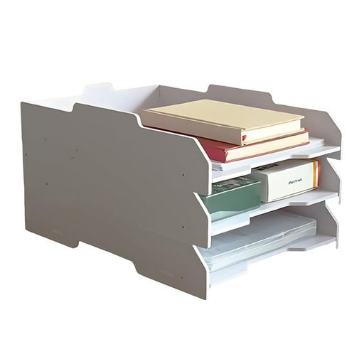 デスクトレー b4 書類トレイ b4レターケース ファイルラック 書類ラック 卓上収納ラック 卓上整理整頓 3段/ 4段 新聞/雑誌/ファイル/フォルダー/書類入れ 文房具 収納 整理整頓 積み重ね可…
