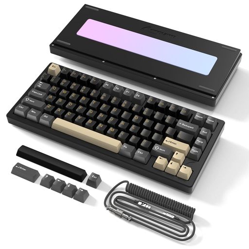 ATTACK SHARK X75 ゲーミングキーボード ワイヤレス/Bluetooth/有線 アルミ製 75%レイアウト、ホットスワップ 晶霊轴