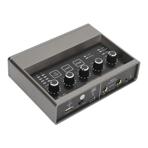 サウンドカードミキサー、DSPリバーブ48VライブサウンドカードUSBタイプC OTGロス...