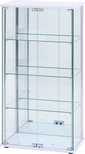 不二貿易 コレクションケース フィギュアケース 4段 幅60.5x奥行36.5x高さ120cm ホワイト ワイドタイプ 背面ミラー 組立商品 72799