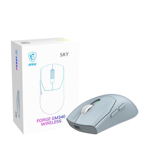 MSI FORGE GM340 W SKY ワイヤレスゲーミングマウス スカイ MS0807