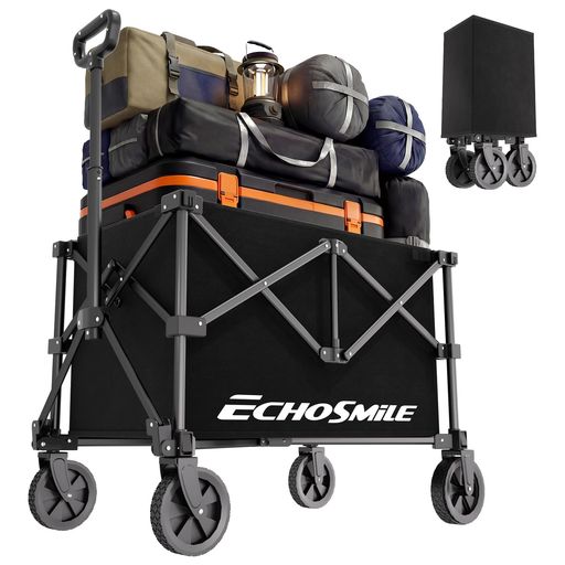 EchoSmile キャリーワゴン ミニ 台車 100L アウトドアカート ブラック