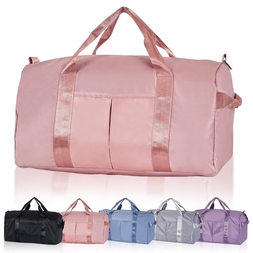 VECELO ボストンバッグ 23L 軽量約0.36kg 撥水 2WAY キャリーオン 46x21x24cm ピンク