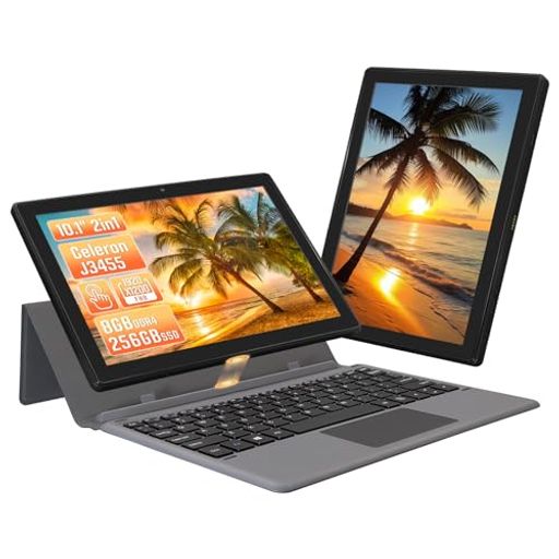 【軽量1kg&キーボード着脱式】2in1 ノートパソコン 10.1インチ タッチパネル Windows 11 Pro & Office搭載 8GBメモリ タブレットPC IPS FHD(1920x1200) 小型コンパクト 持ち運び便利 Type-C