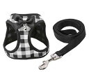 AIBNOSHY リード ハーネス 2点セット 猫 Tシャツ 犬服 胴輪 ペット用品 小型 中型 犬 猫 洋服 キャットウェア ドッグウェア BLACK3 S