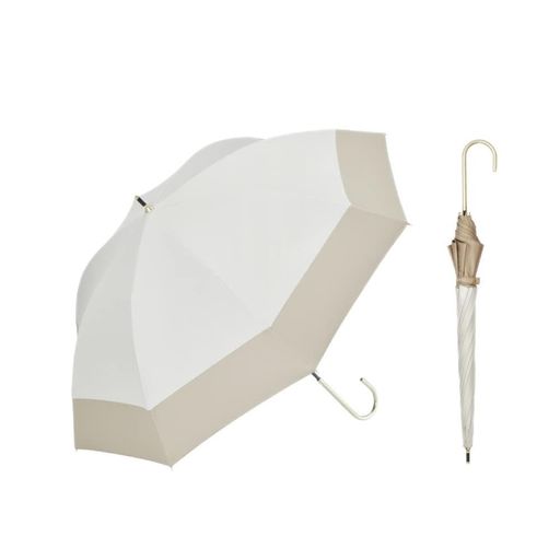 WATERFRONT 長傘 日傘兼用雨傘 スレンダーハンドルUVブロック 切り継ぎサンド×トープ 50CM おしゃれなゴールドハンドル UVカット 99.9% レディース S150-0822BG1-B1 WATERFRONT 長傘 日傘兼用雨傘 スレンダーハンドルUVブロック 切り継ぎサンド×トープ 50CM おしゃれなゴールドハンドル UVカット 99.9% レディース S150-0822BG1-B1