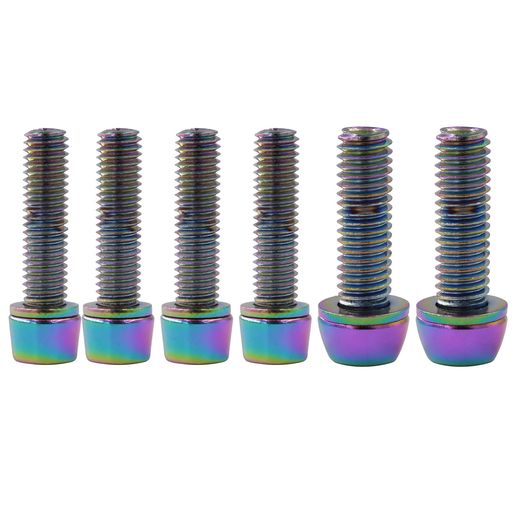 自転車ブレーキボルト6本セット固定ネジハンドルバーのステムスクリュー、4本M5x20mm、2本M6x20mmクロスバイク/ロードバイク/マウンテンバイク用(カラ...