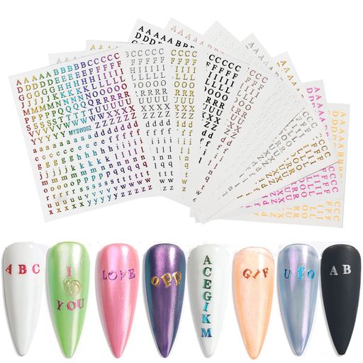 DOYIME ネイルシール【9枚】イニシャル ネイルステッカー DIY ネイルシール 英語 ...