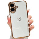 ZTOFERAiPhone16用ハートケースいphone16ケース柔軟なTPUシリコンスマホケースメッキ加工ソフト軽量耐衝撃おしゃれ韓国可愛いアイフォン16ケース女子女性心パターン携帯電話カバー