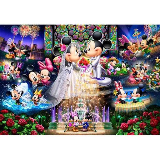 5Dダイヤモンドアート塗装ダイヤモンドアートアニメーテッドマウスウェディングモザイクアートDIY手芸キットダイヤモンドビーズ絵画キット人気手作り芸術品装飾大人、子供、初心者向…