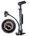 GIYO自転車空気入れ携帯ポンプ仏式/英式/米式バルブ対応大型ゲージ付き120psi携帯用軽量ミニフロアポンプロードバイク/クロスバイク/ママチャリ/MTB用(GM-642)