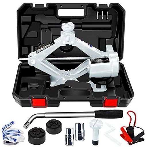 Hydraulic Type - NthPOWER電動ジャッキ3t車用電動ジャッキ12V耐荷重3トンジャッキアップハンドレンチ付き自動車タイヤ交換電動じゃっきSUV・普通自動車対応車用ジャッキ安全警告収納ケース付き