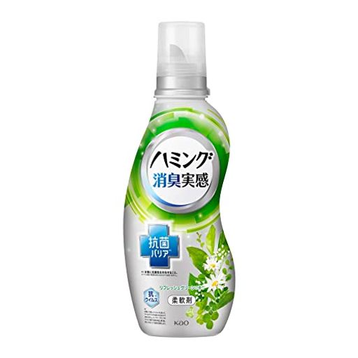 ハミング消臭実感 柔軟剤 根本消臭+抗菌バリア リフレッシュグリーンの香り 本体 530ML