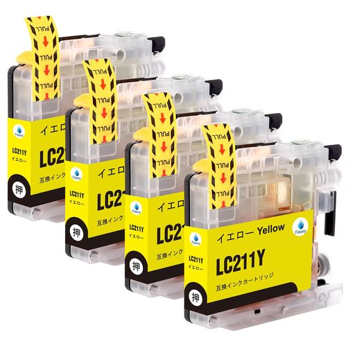 LC211Y ブラザー 用 インク LC211 イエロー 4本セット 大容量 互換インクカートリッジ