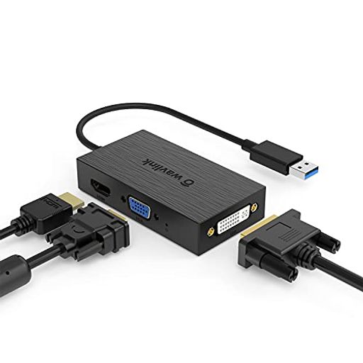 WAVLINK USB3.0フルHDミニドッキングステーション USB3.0 A TO HDMI VGA DVI 変換 アダプター/デュアル 2K ディスプレイ アダプター(1920X1080P@60HZ)ディスプレイ出力/1X