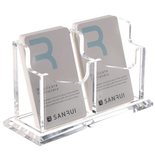 SANRUIアクリル名刺スタンド名刺立てカードホルダー整理箱縦型1段2列