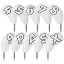 ゴルフアイアンカバーマグネットウェッジカバークラブヘッドカバーセット10pcs(4-9PASX)両面黒い番号白い合成皮革