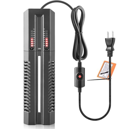 FEDOUR400Wダブル加熱チューブ水槽ヒーター、頑丈なケース付き水槽ヒーター、調節可能の150-400L大型水槽用ヒーター淡水/海水/魚/カメ適用